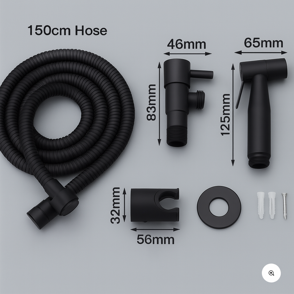 StreamMist | Spray de bidé de acero inoxidable con soporte de pared