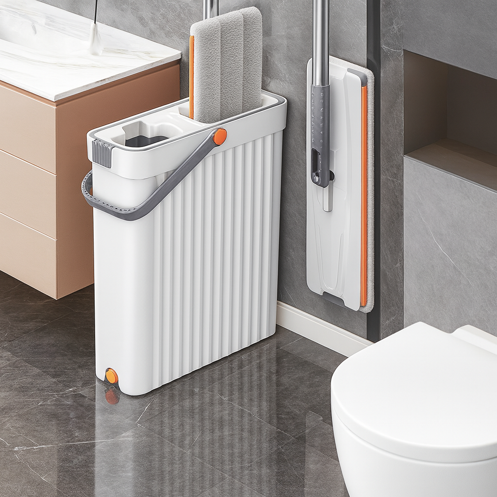SwiftMop – Selbst-Wringende Flachmopp und Eimer Set