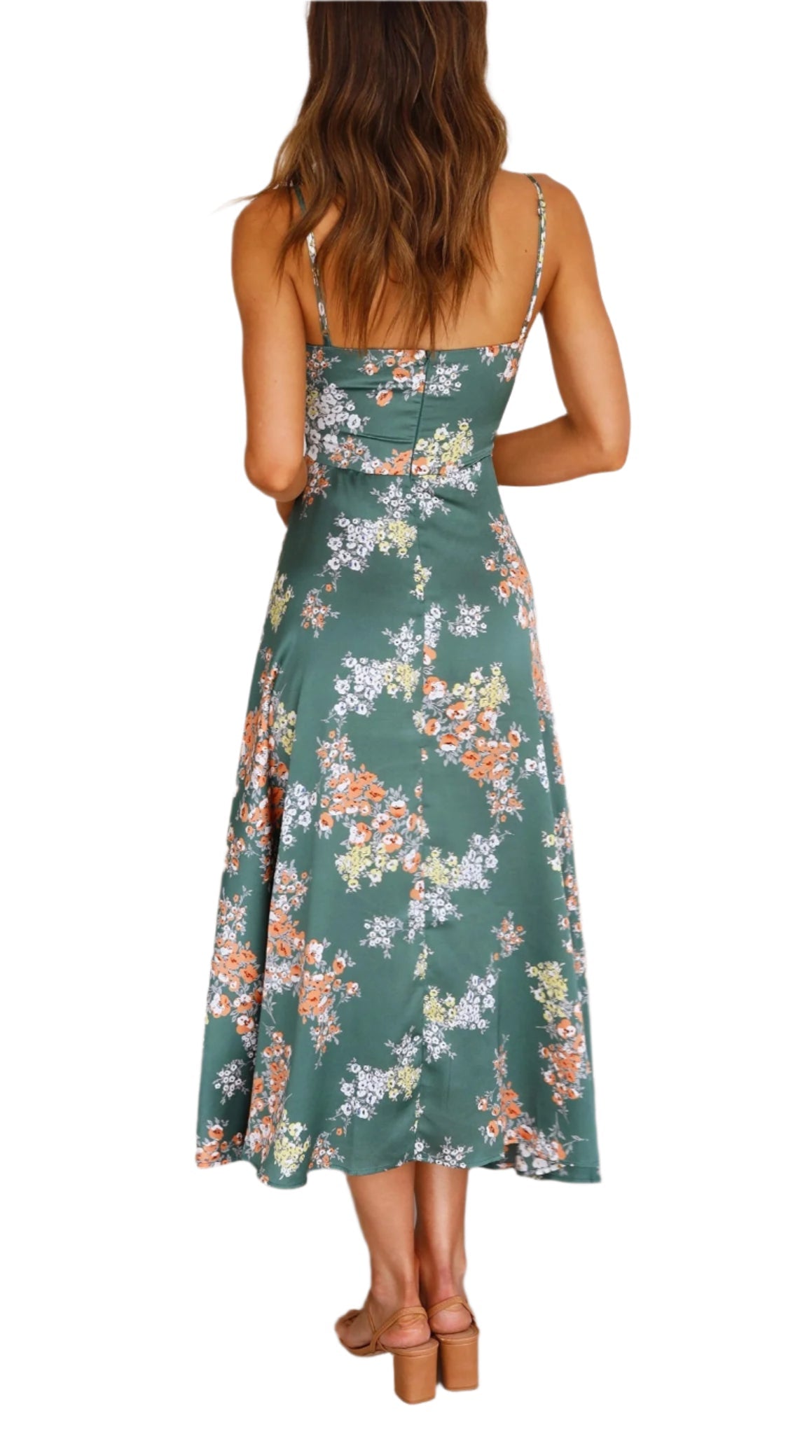 Claudia - Satin Blumen Kleid