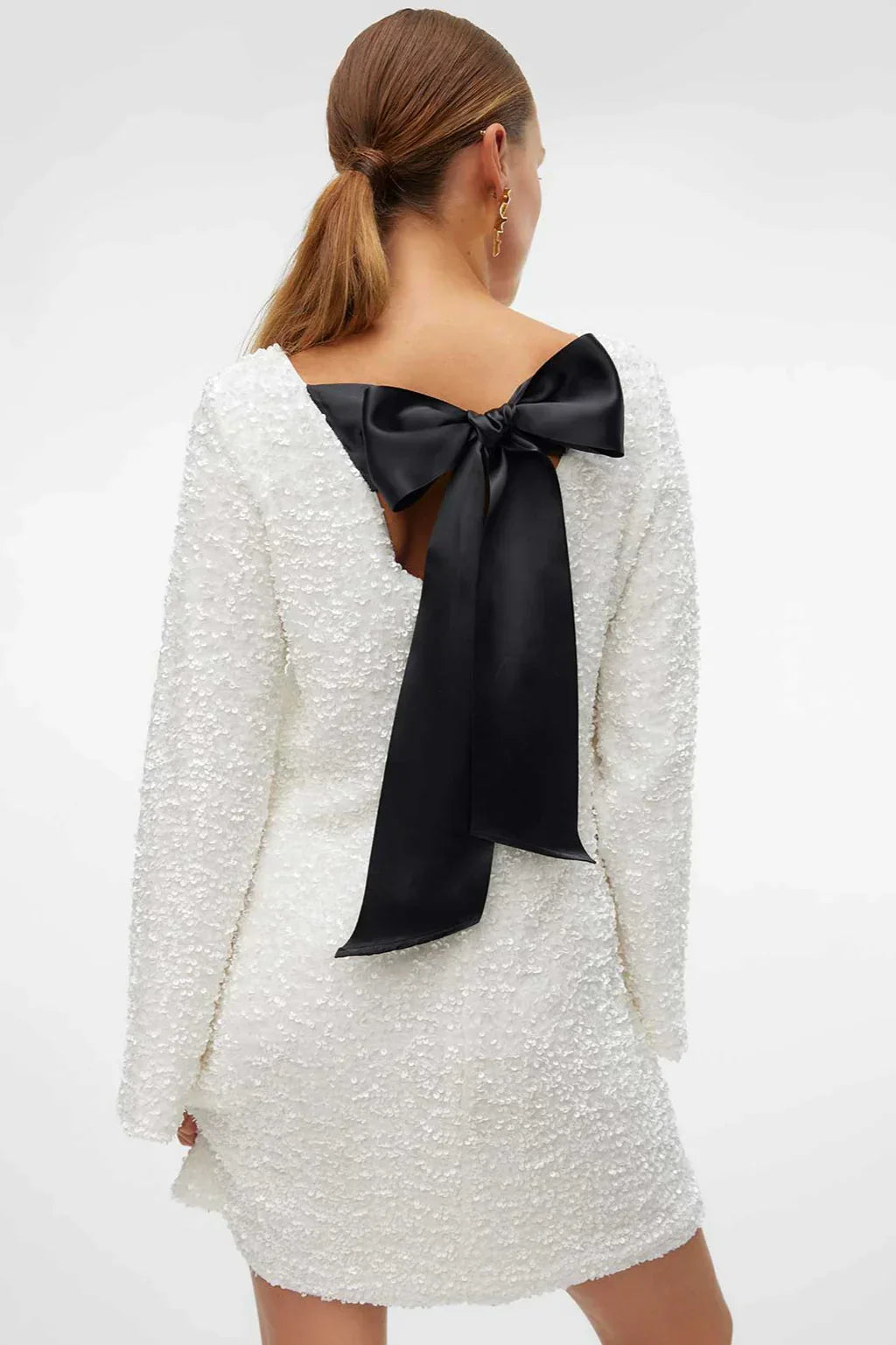 Theresa – vestito glitter con nodo a fiocco