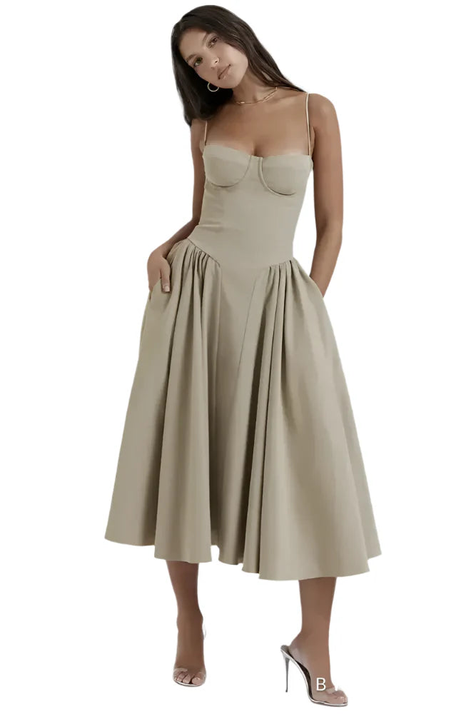 Vibeke - Midikleid in Korsettform