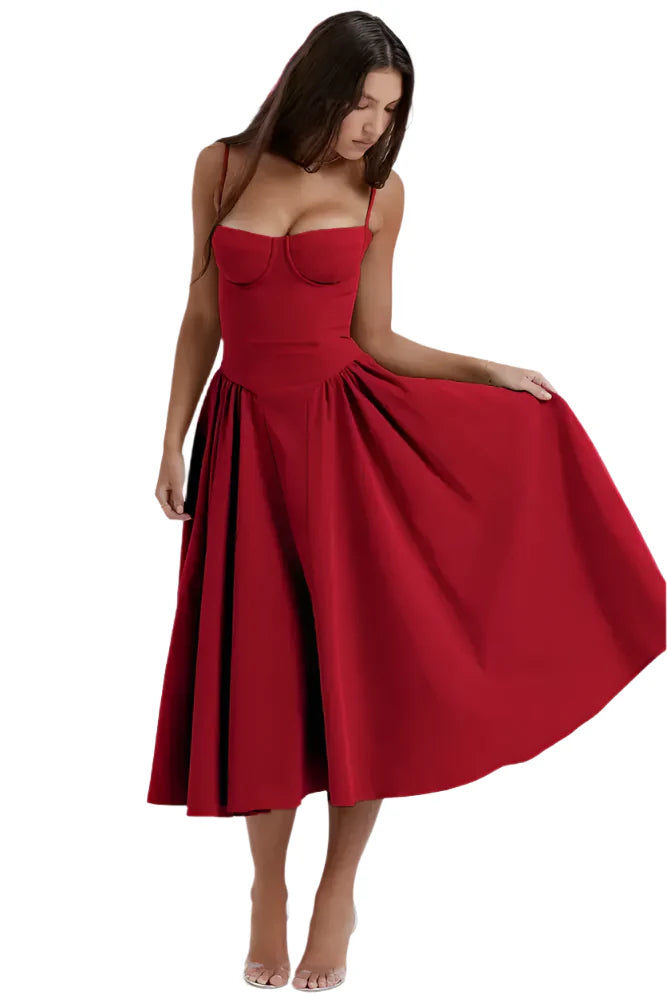 Vibeke - Midikleid in Korsettform