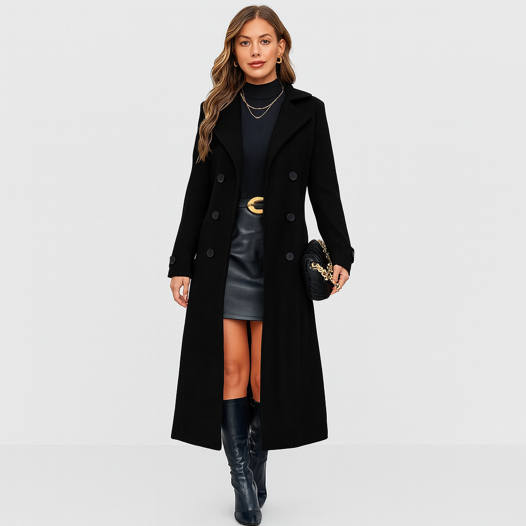 Virrele | Eleganter, langer Wintermantel – Zweireihig, stylisch & warm