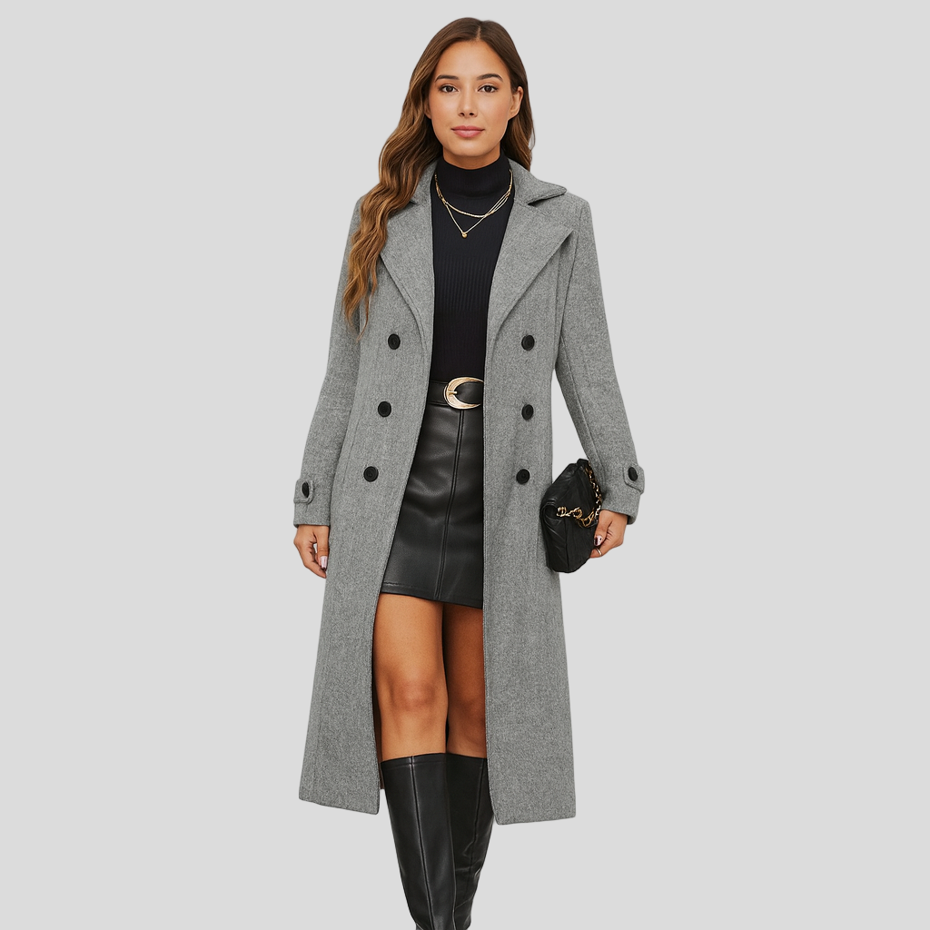 Virrele | Eleganter, langer Wintermantel – Zweireihig, stylisch & warm