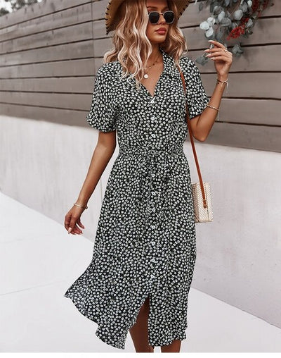 Marina - Sommer Midikleid mit Blumenmuster