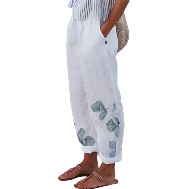 Kirstin - Pantalones de flores de talle alto