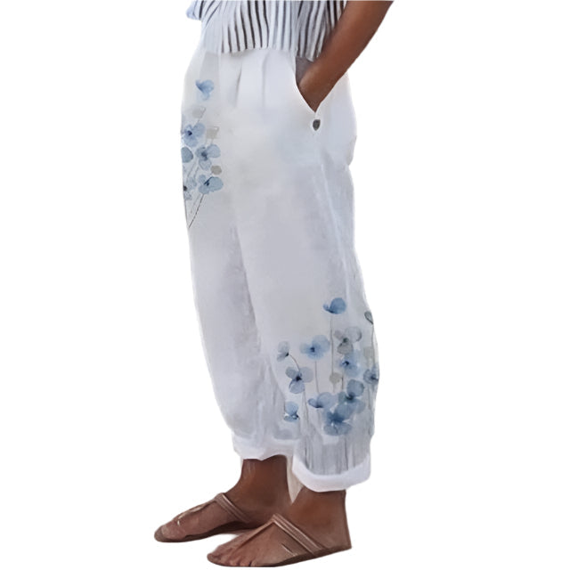 Kirstin - Pantalones de flores de talle alto