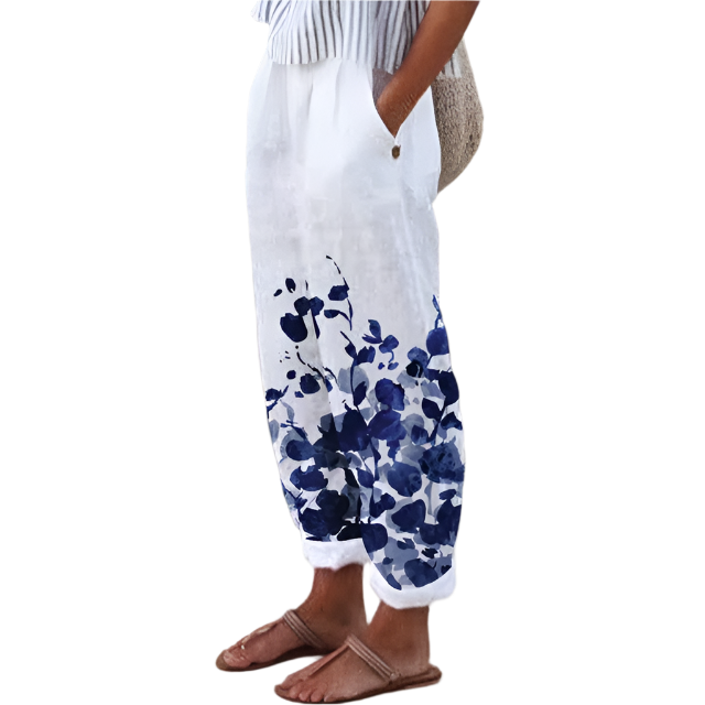 Kirstin - Hoch taillierte Blumenhosen