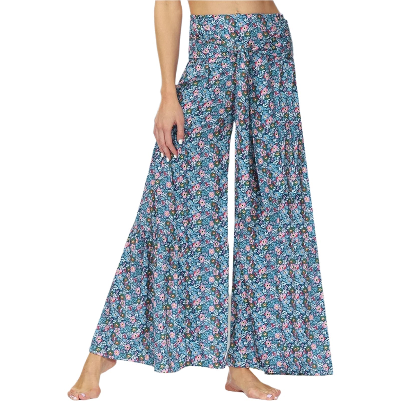 Leslie - Luftige Hosen mit bohemisch inspiriertem Blumendruck