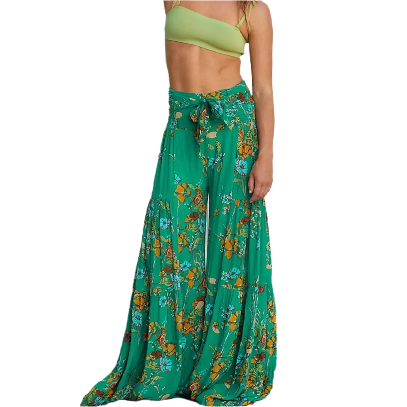 Leslie - Luftige Hosen mit bohemisch inspiriertem Blumendruck
