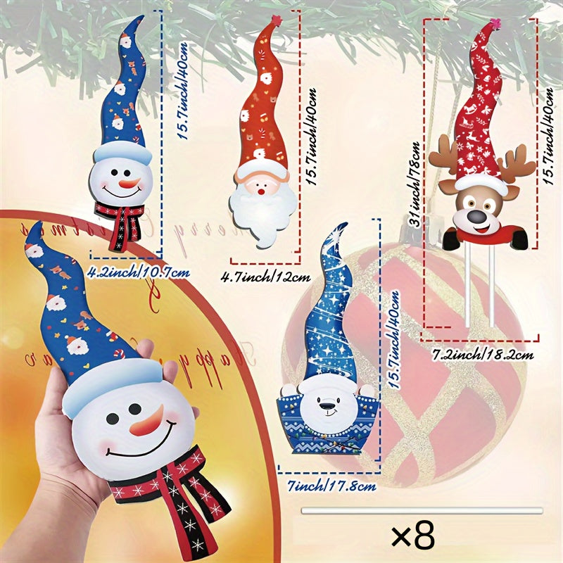 Set de 4 piezas de decoración de jardín navideño Art Deco