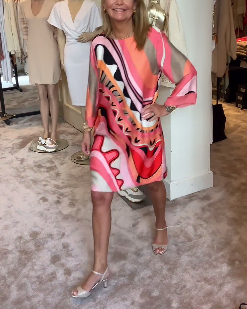 Nora – Elegantes Midi-Kleid mit langärmligem Komfort