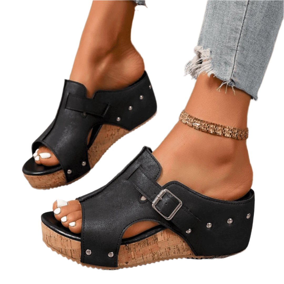 Coleen - Sandalias de cuña con tiras ajustables