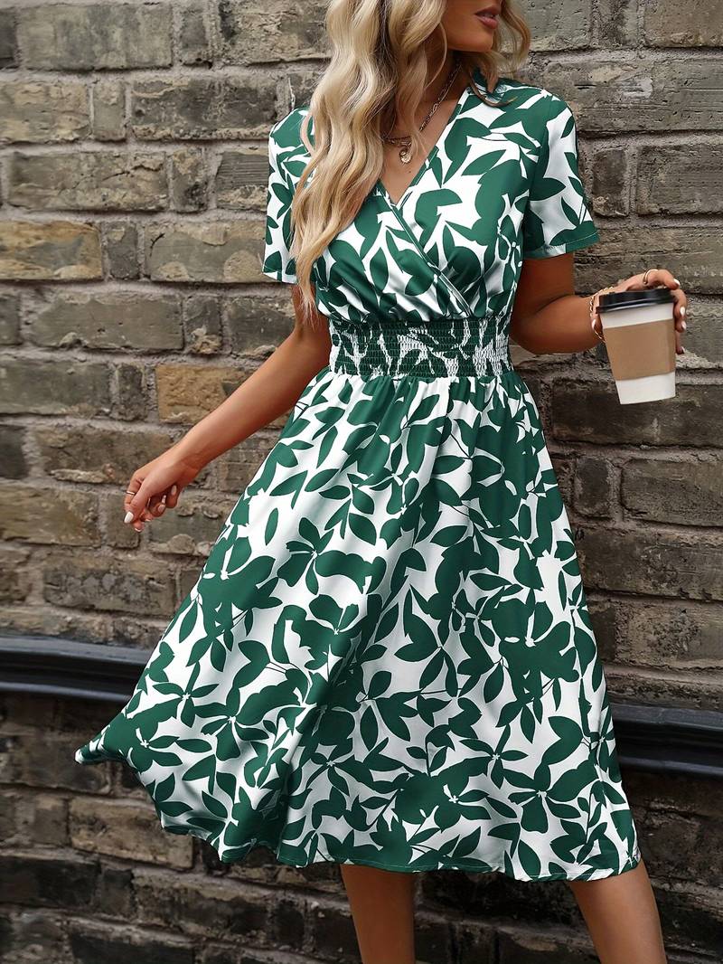 Ivy – Kurzärmeliges Wickelkleid mit Blumenmuster
