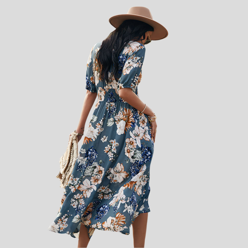 Sommerkleid – Lässiger Stil mit dehnbarem Gürtel