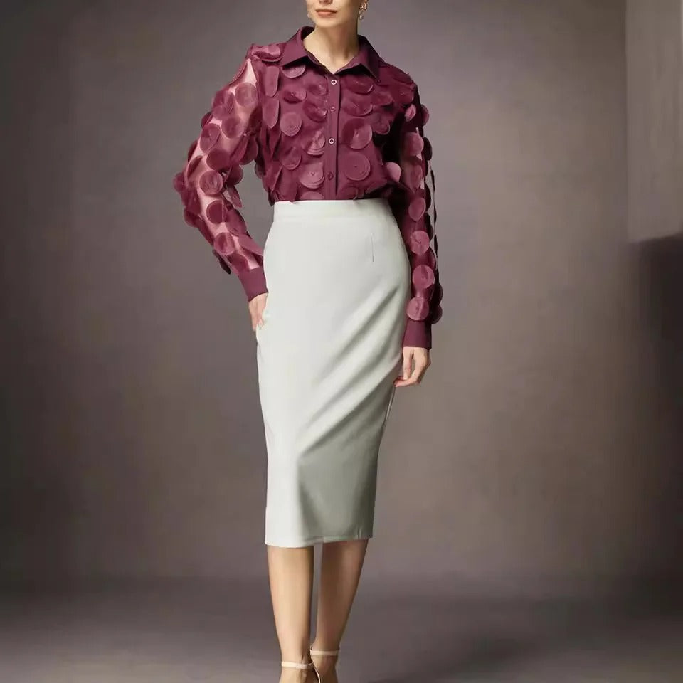 Melody - Camisa elegante con cuello