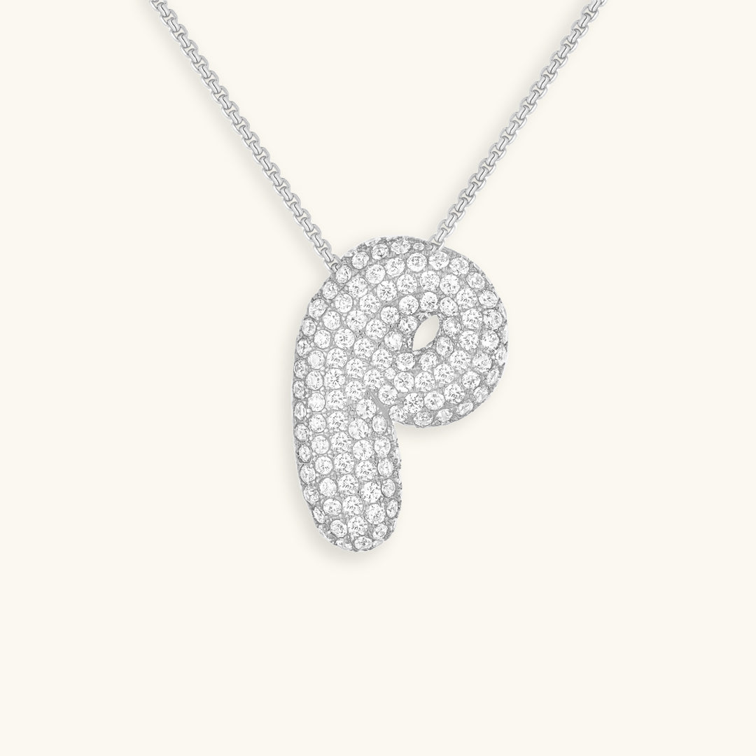 Collar LunaBubble Initial con efecto diamante – Regalo personal para el Día de la Madre