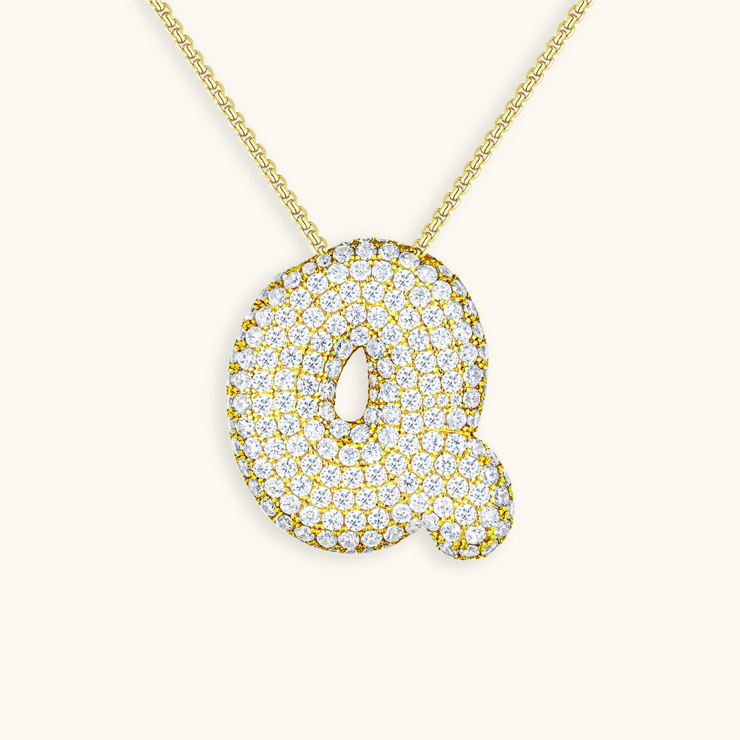 Collar LunaBubble Initial con efecto diamante – Regalo personal para el Día de la Madre