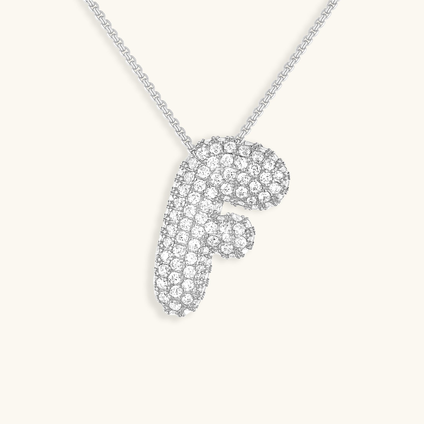 Collar LunaBubble Initial con efecto diamante – Regalo personal para el Día de la Madre