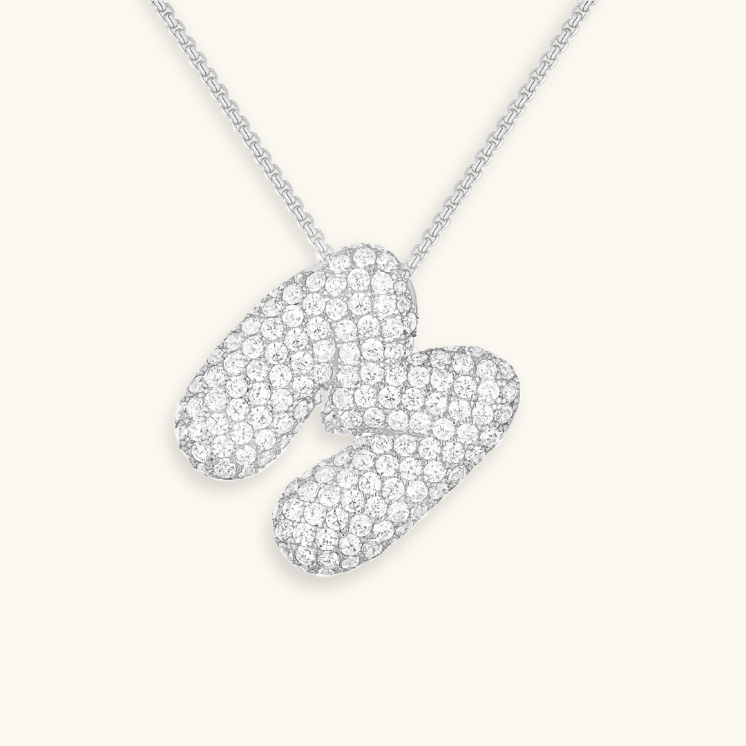 Collar LunaBubble Initial con efecto diamante – Regalo personal para el Día de la Madre