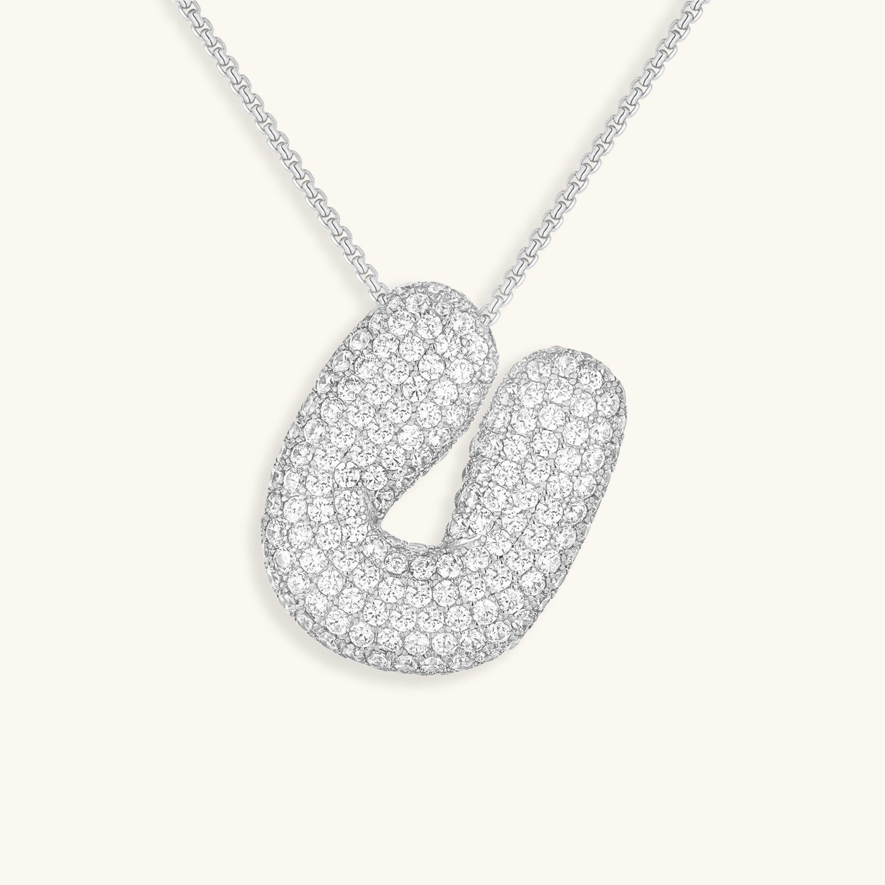 Collar LunaBubble Initial con efecto diamante – Regalo personal para el Día de la Madre
