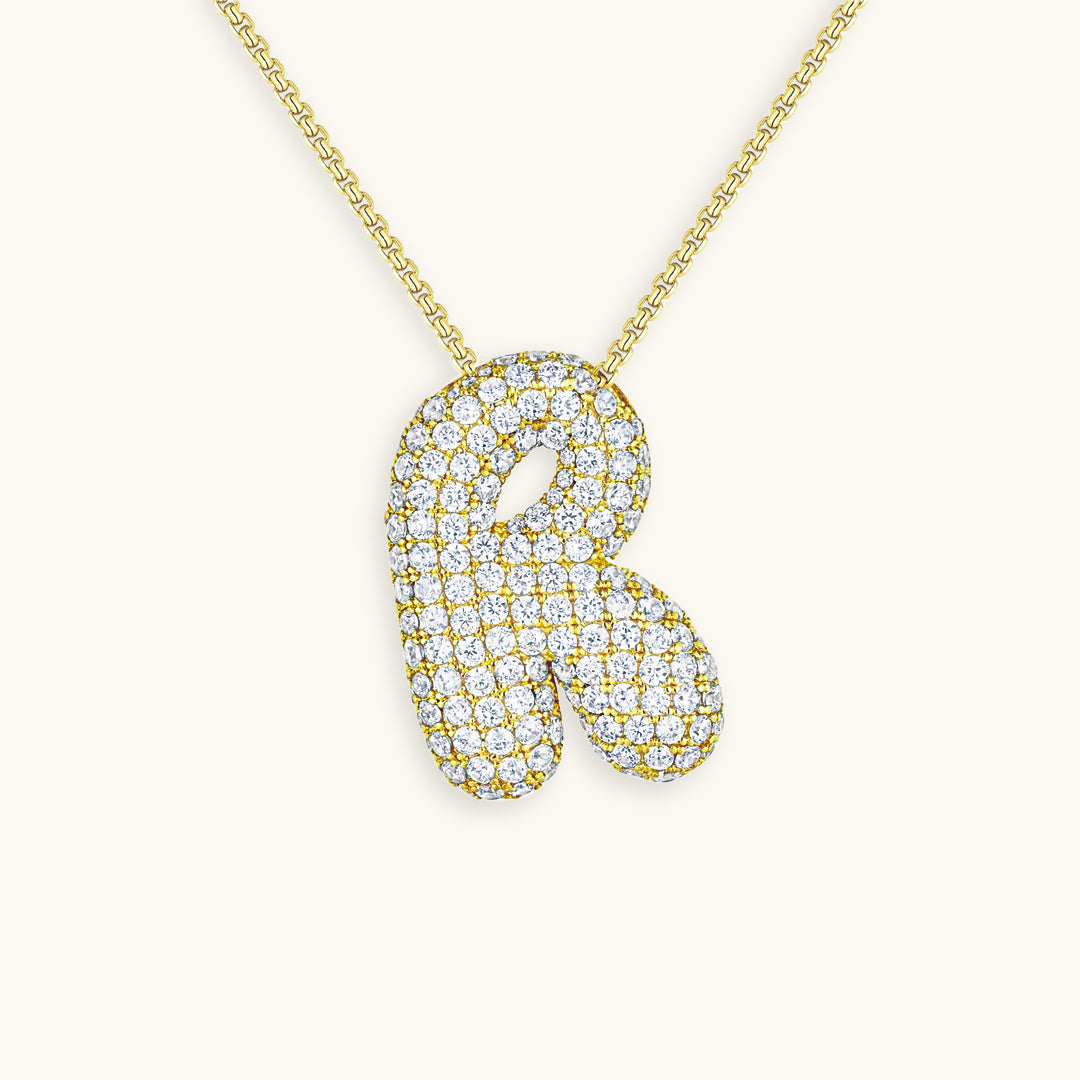 Collar LunaBubble Initial con efecto diamante – Regalo personal para el Día de la Madre