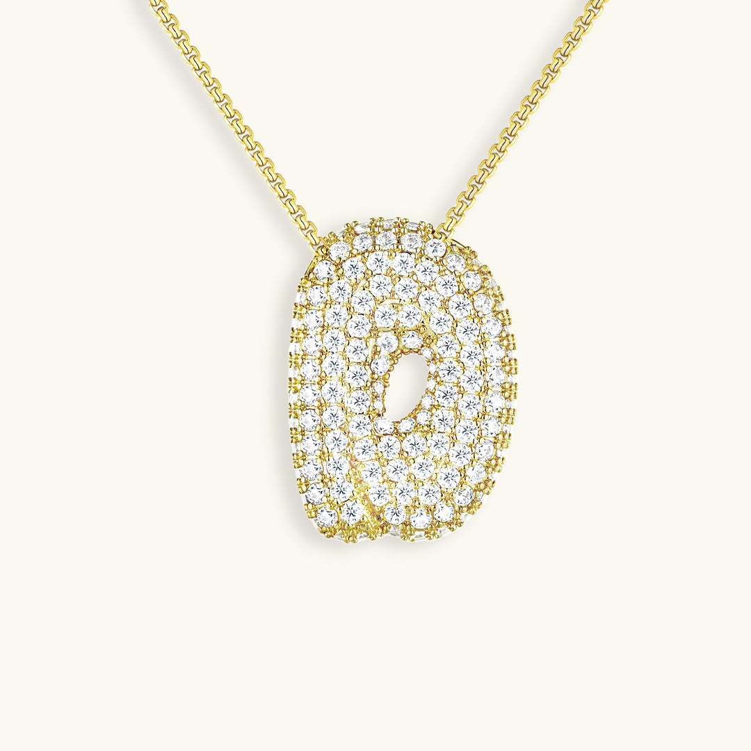 Collar LunaBubble Initial con efecto diamante – Regalo personal para el Día de la Madre