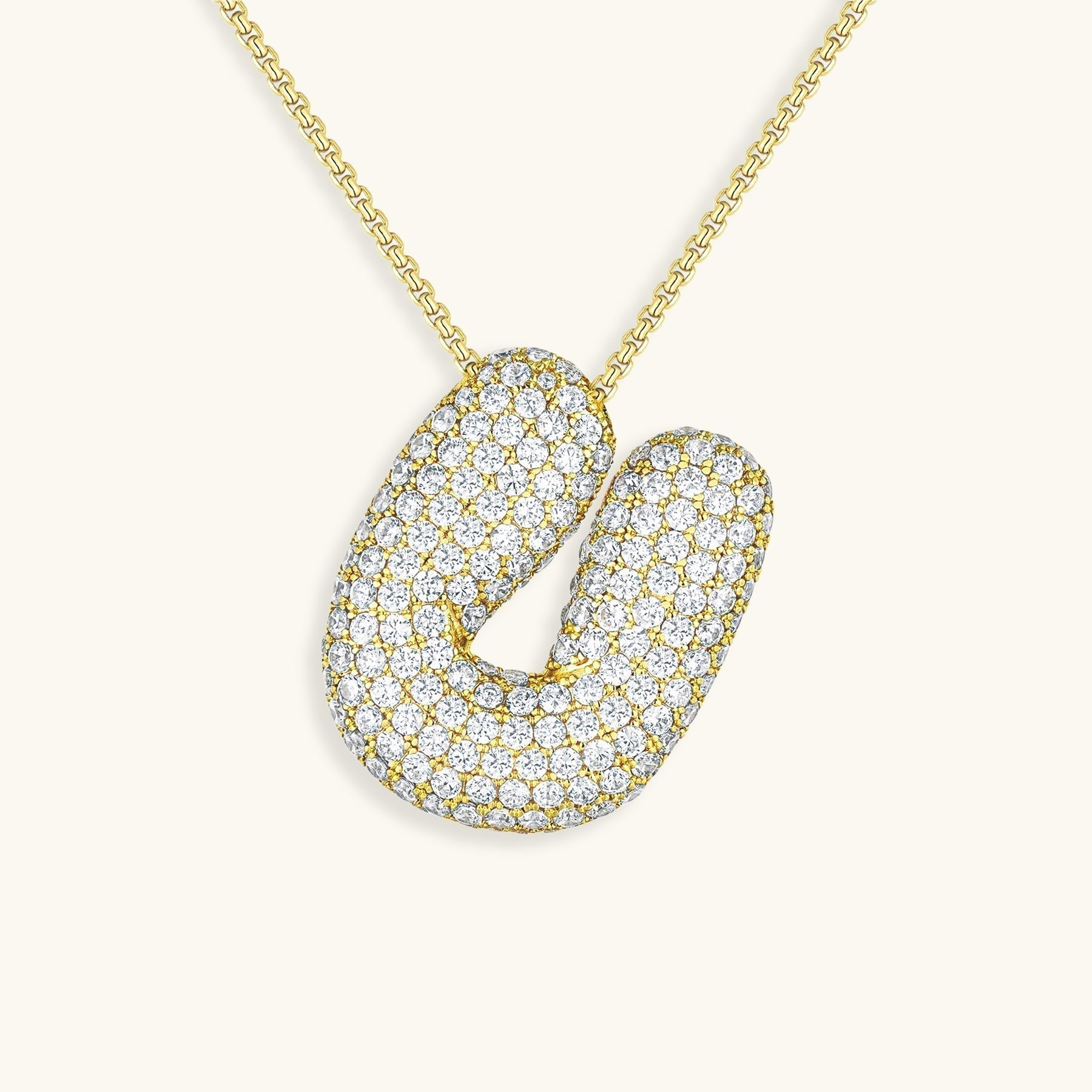 Collar LunaBubble Initial con efecto diamante – Regalo personal para el Día de la Madre