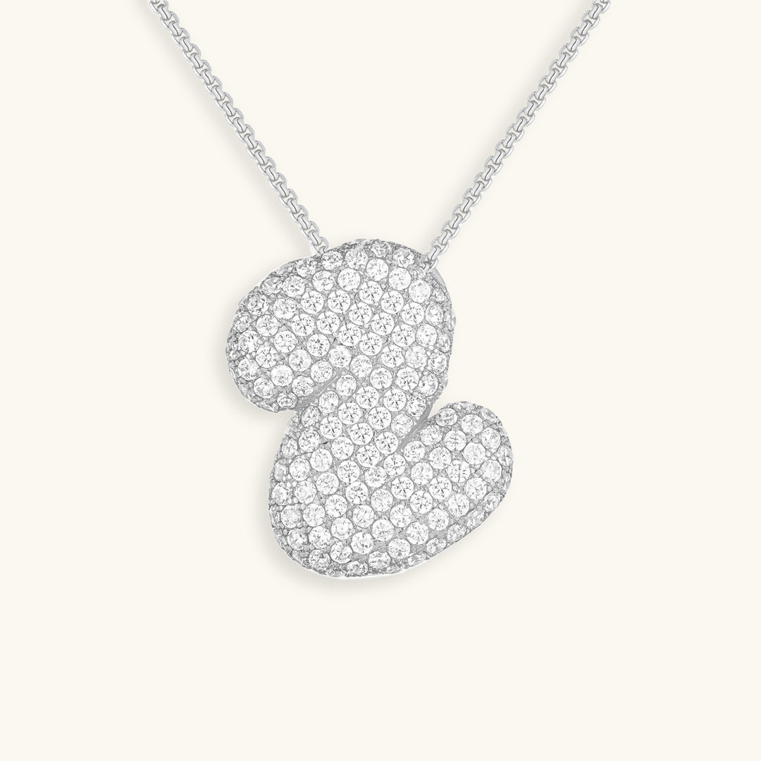 Collar LunaBubble Initial con efecto diamante – Regalo personal para el Día de la Madre
