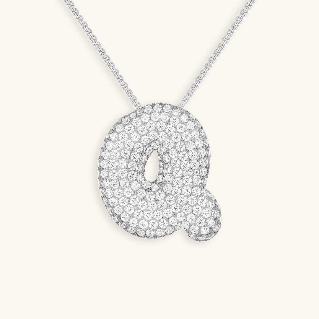 Collar LunaBubble Initial con efecto diamante – Regalo personal para el Día de la Madre