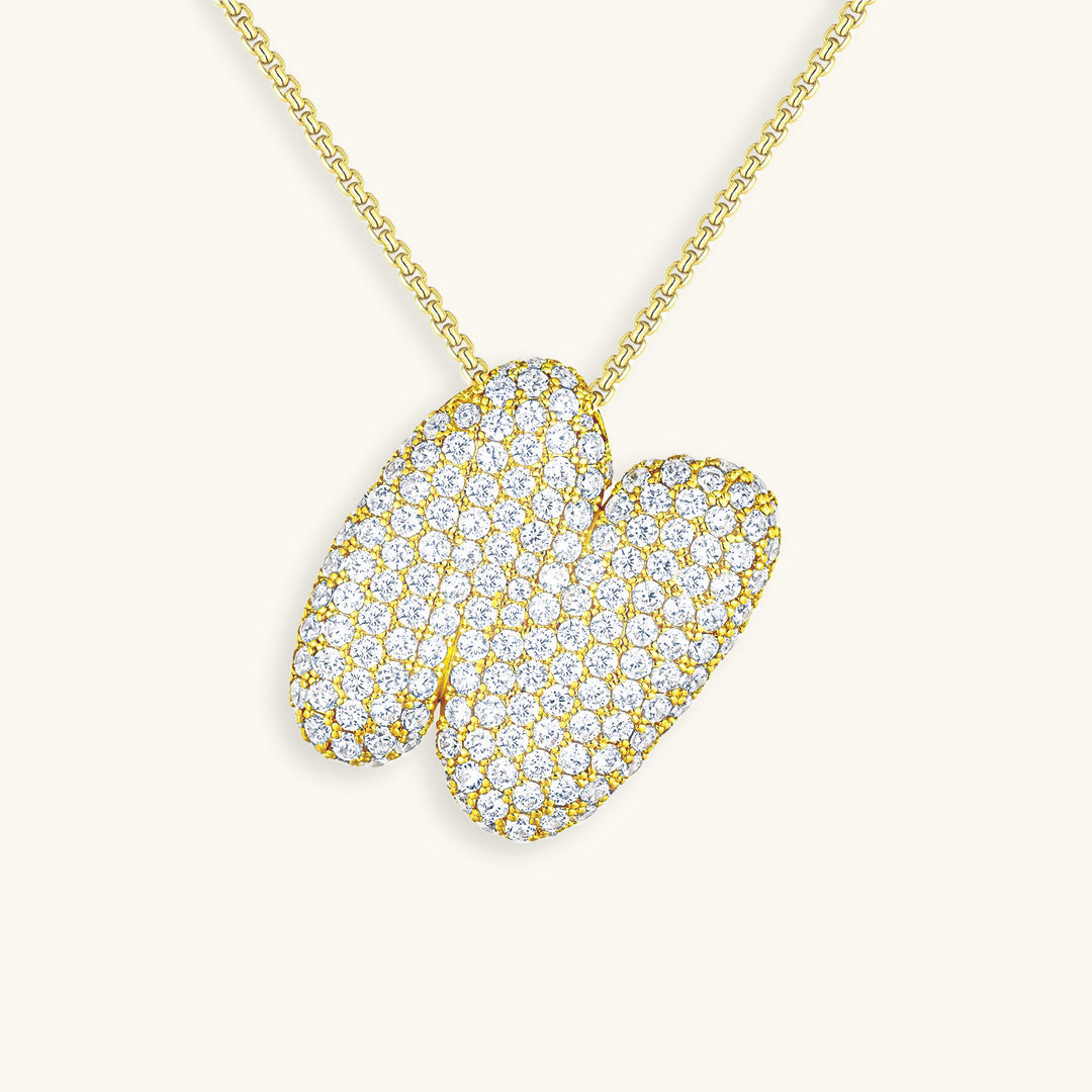 Collar LunaBubble Initial con efecto diamante – Regalo personal para el Día de la Madre