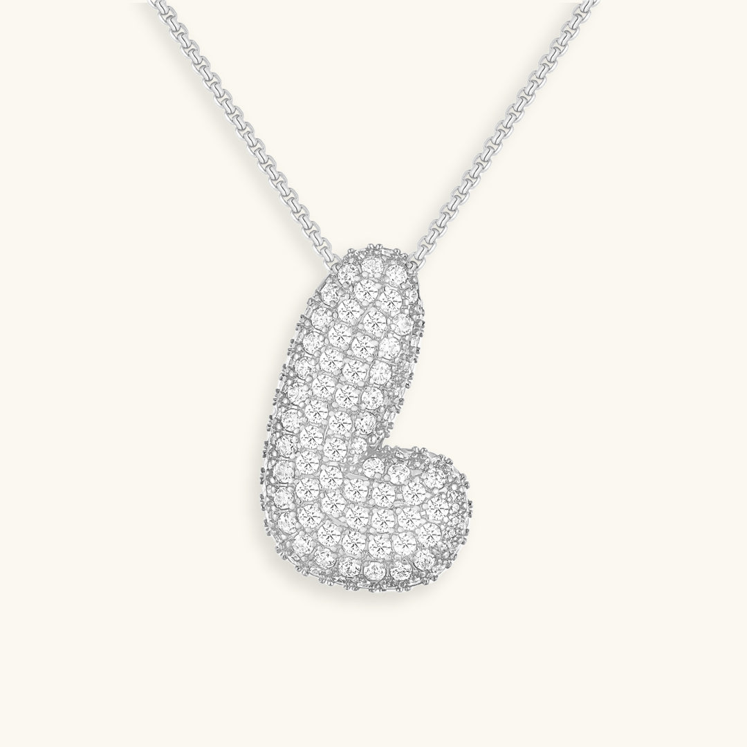 Collar LunaBubble Initial con efecto diamante – Regalo personal para el Día de la Madre