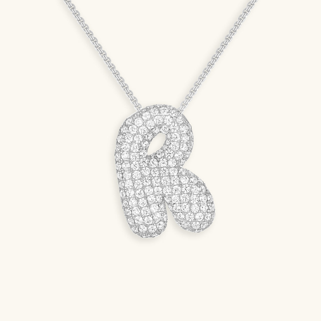 Collar LunaBubble Initial con efecto diamante – Regalo personal para el Día de la Madre