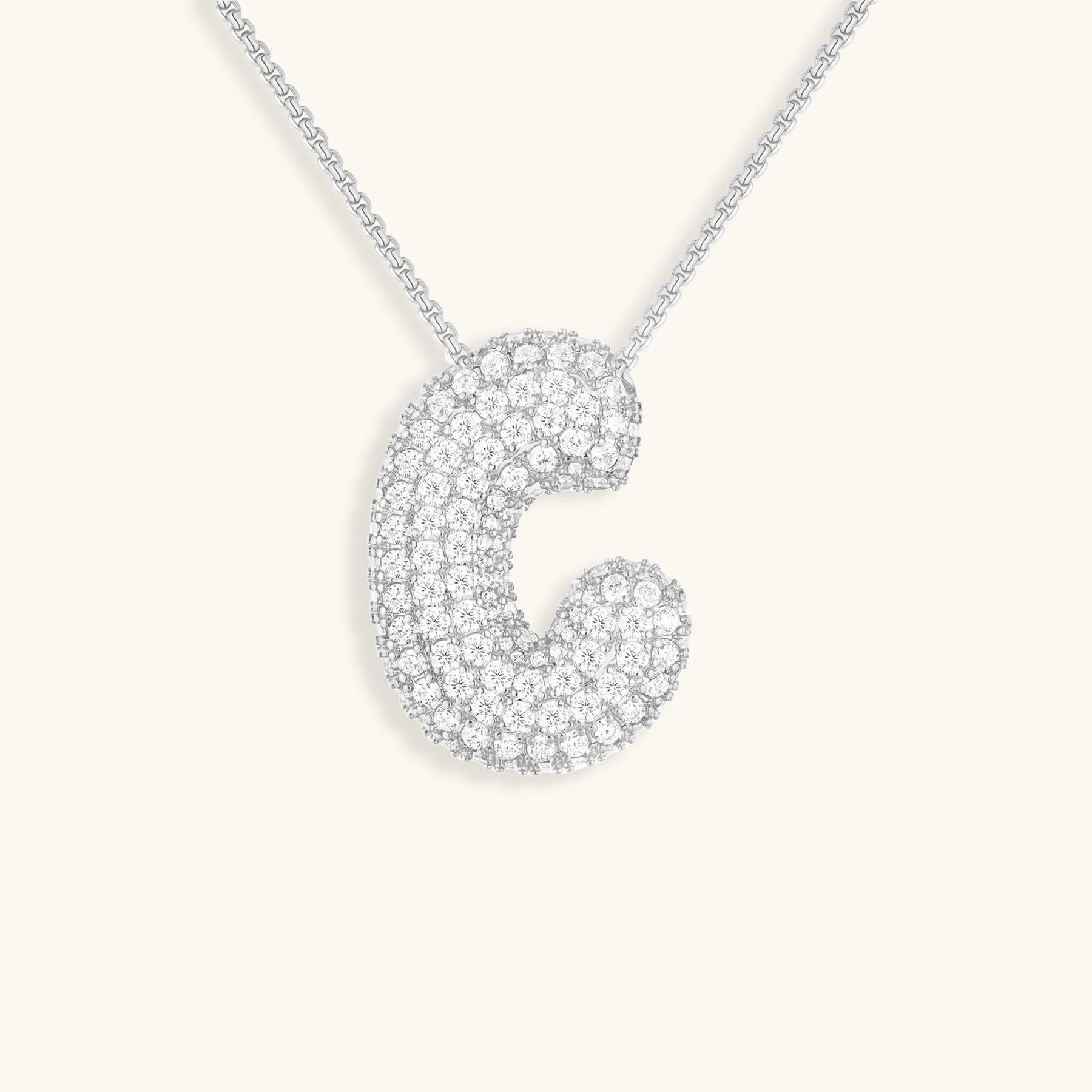 Collar LunaBubble Initial con efecto diamante – Regalo personal para el Día de la Madre