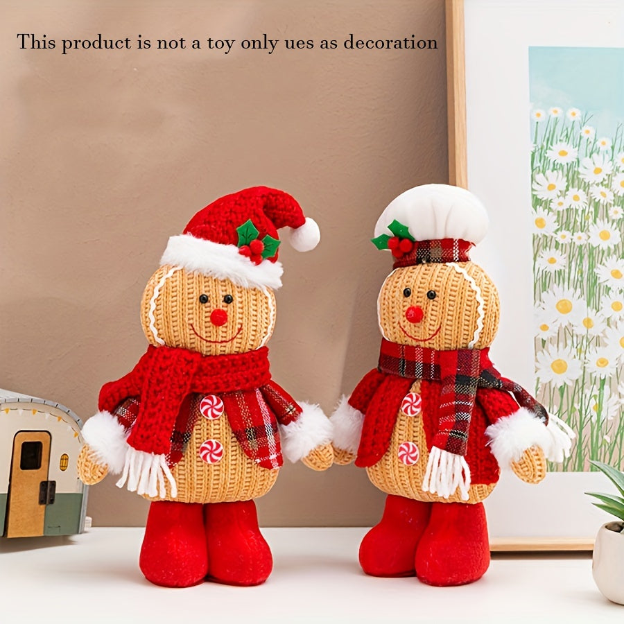 2-teilig | Handgefertigte gestrickte Weihnachtsfiguren Deko