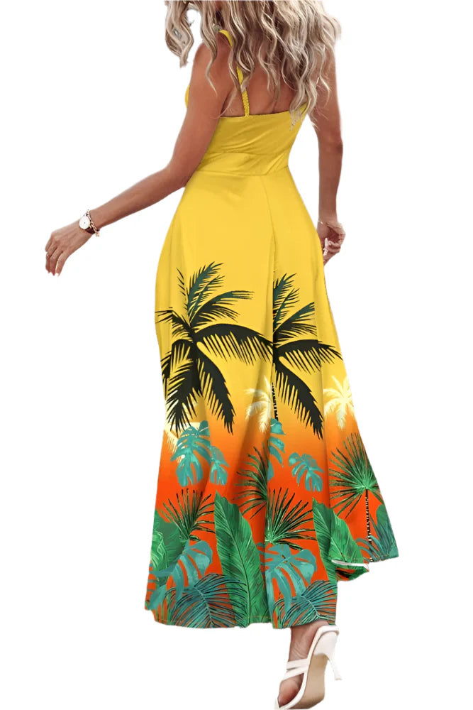 Ellie - Vestido largo de tirantes finos con estampado relajado