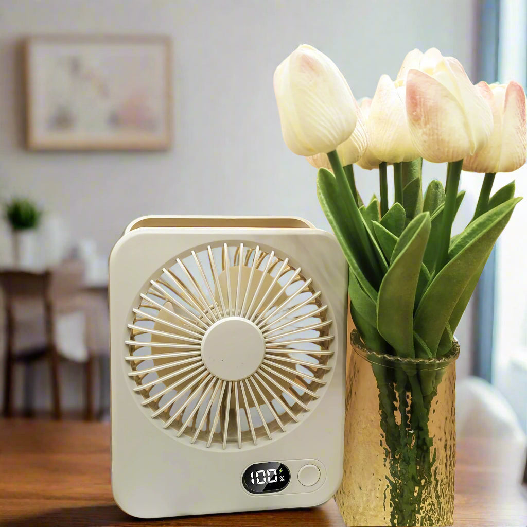 Ultradünner tragbarer USB-Ventilator | Wiederaufladbare Kühllösung für den Schreibtisch