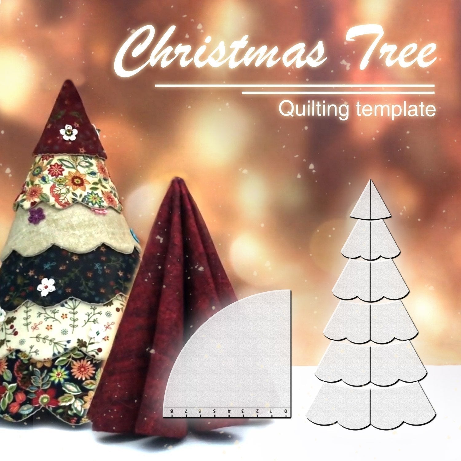 Handgefertigtes Quilting-Set für den Weihnachtsbaum