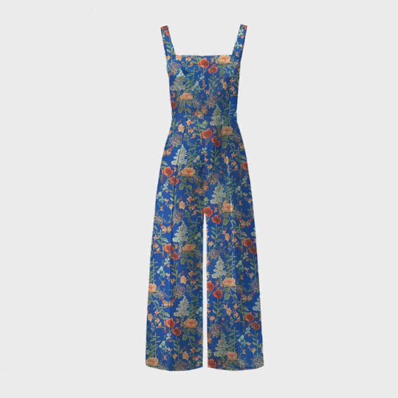 Maja - Bunt gemusterter Jumpsuit mit breiten Beinen