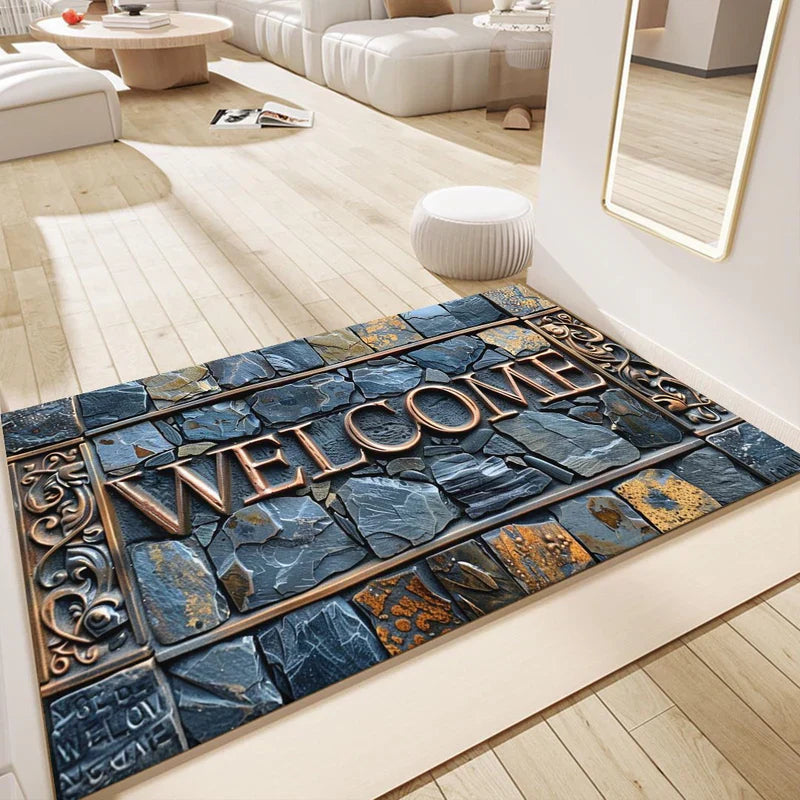 WillkommenStone – Tapis d'entrée 3D élégant