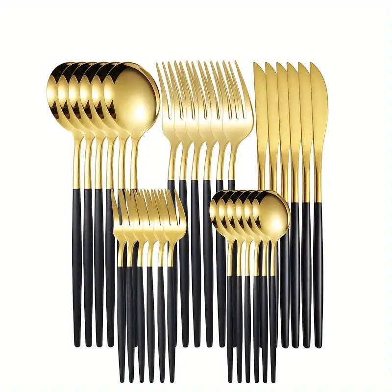 Sterling | Juego de cubiertos de acero inoxidable dorado de 30 piezas