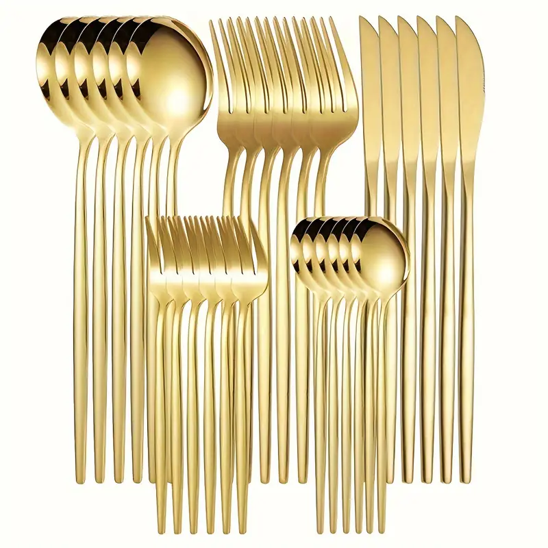 Sterling | Juego de cubiertos de acero inoxidable dorado de 30 piezas