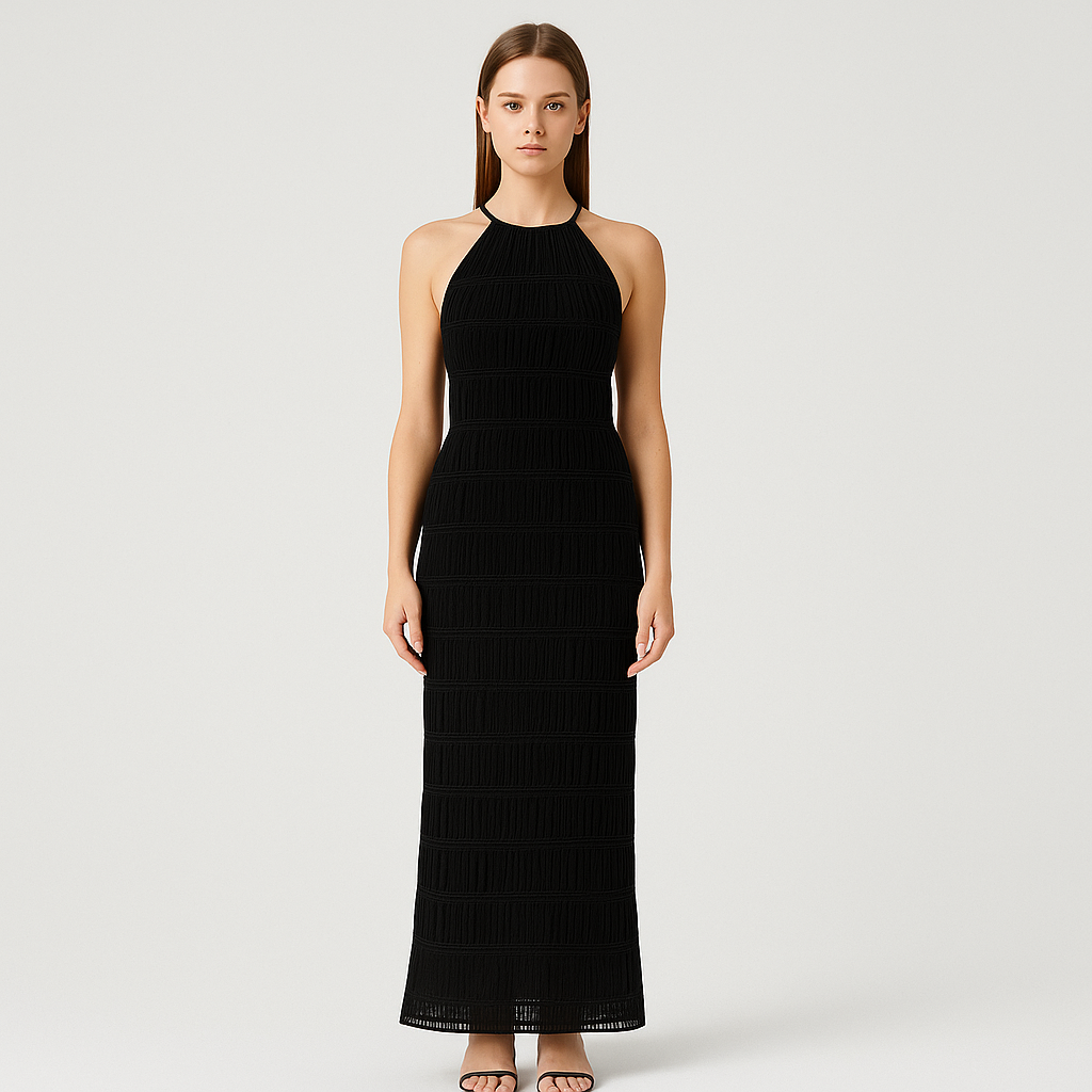 Vera - Lange Wickelkleid mit Patchwork-Details