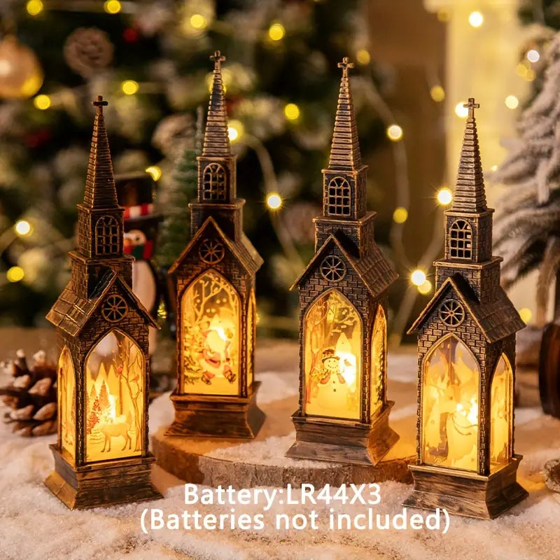 4 Stück Weihnachts-LED-Kerzenlichter Dekorationen