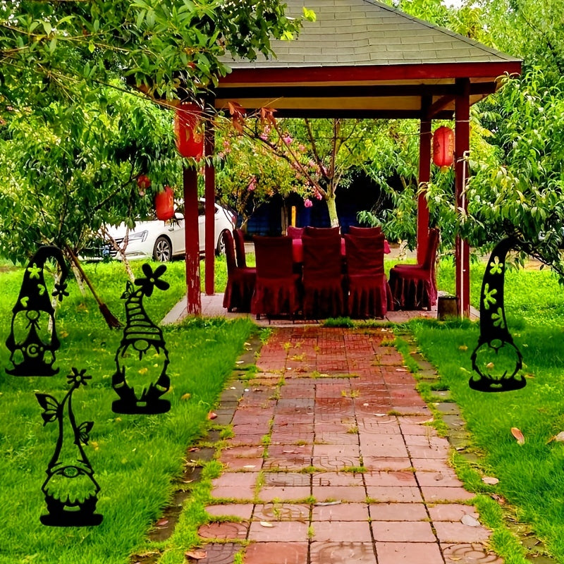 4-teiliges Set | Festliche Stahl-Garten-Weihnachtsschmuck