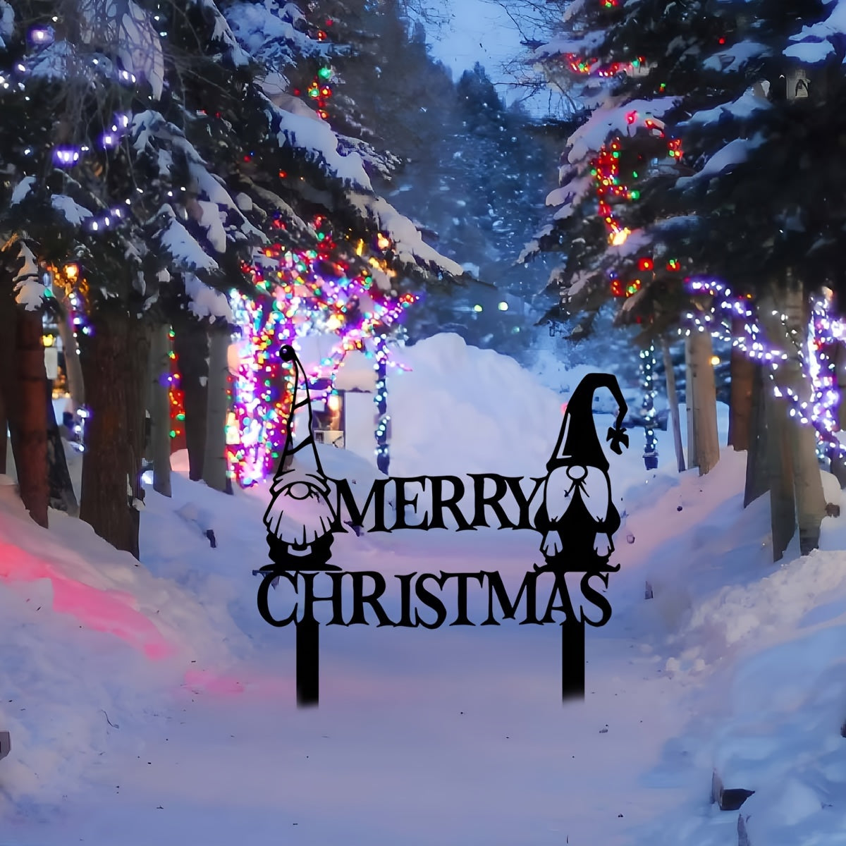 Charmant pique-jardin métallique de Noël