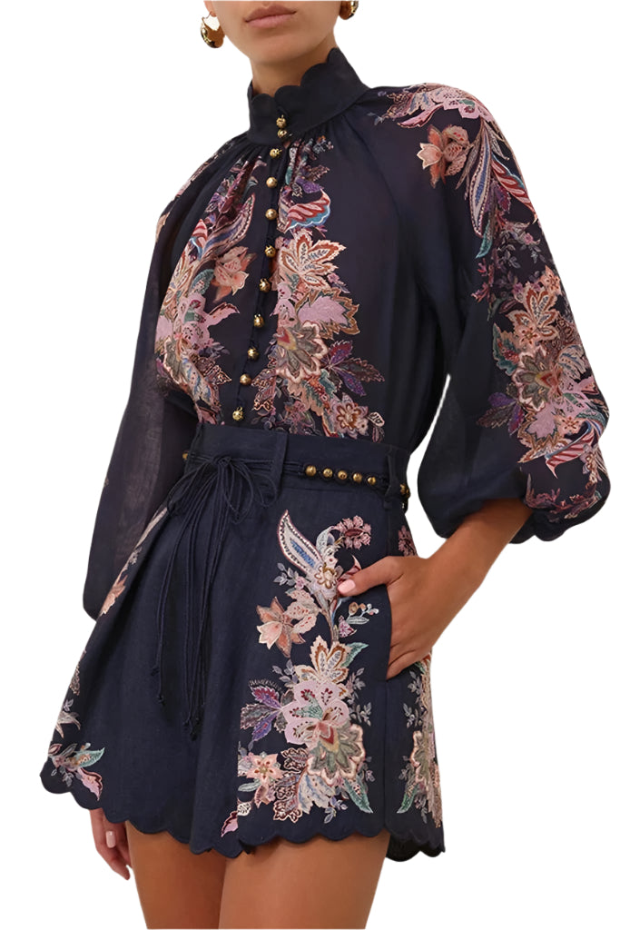 Renee - Breezy Duo: Luftige Bluse und Shorts-Set