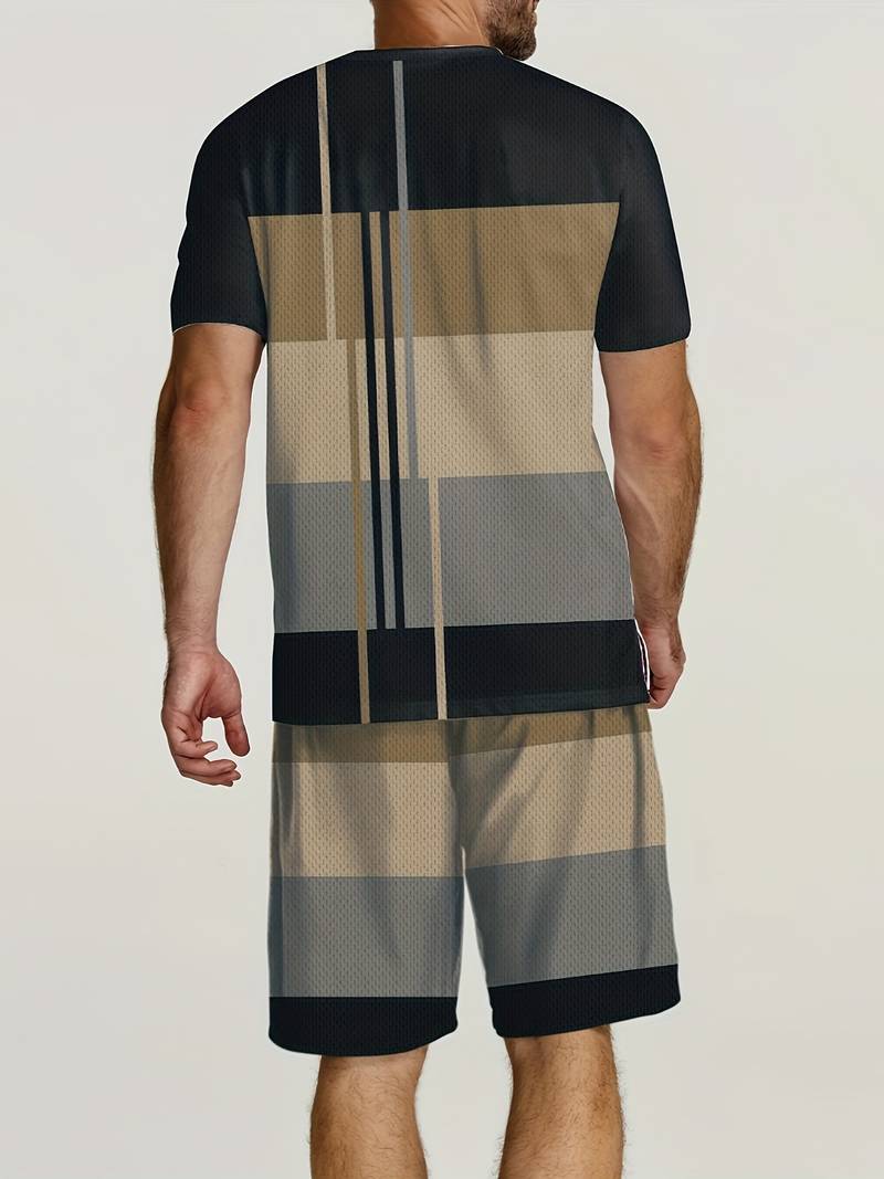 Sverre - Lässiges T-Shirt und Shorts-Set mit Druck