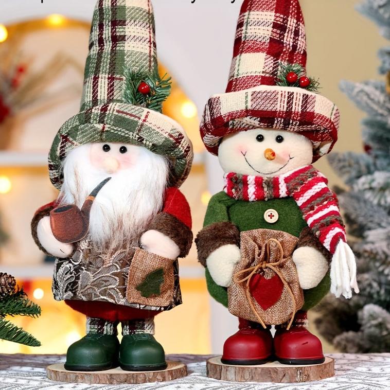 Vintage Karo Santa Claus & Schneemann Figurine!