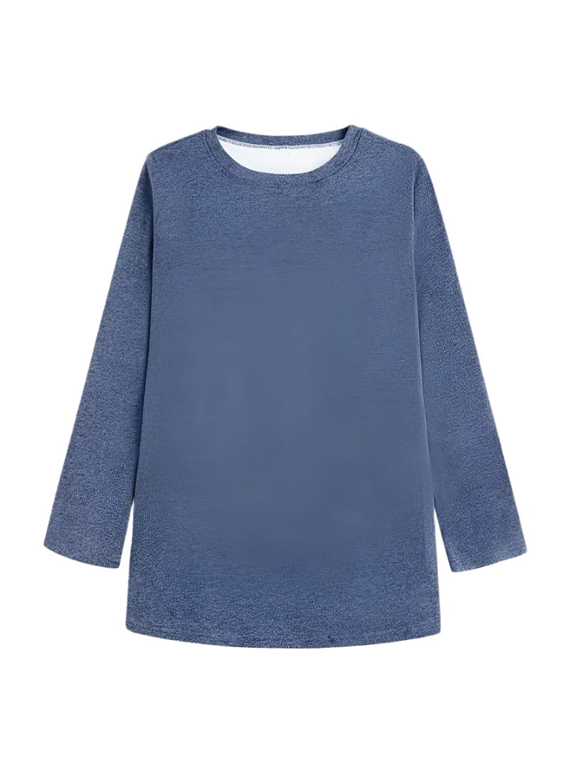 Birgitte - Fleece-Sweatshirt mit Rundhalsausschnitt